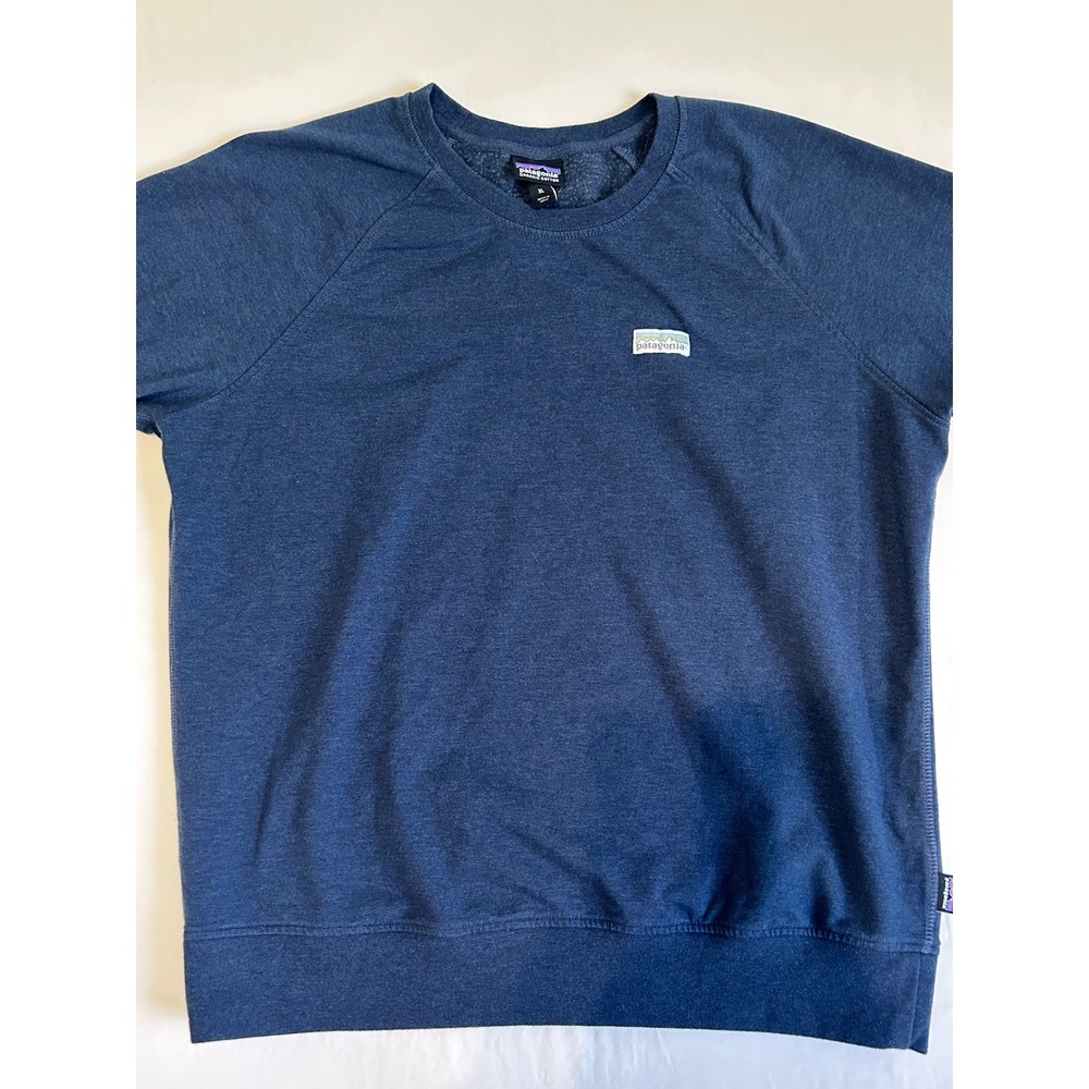 Patagonia Organic Cotton Crewneck Sweatshirt Navy Blue Heather XL Raglan Pullove